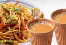 चाय के कप के साथ इंस्टेंट नूडल्स और फूड सेफ्टी से जुड़ी सावधानियां