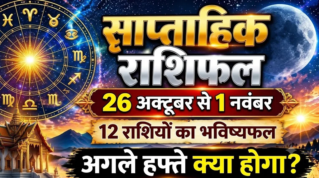 26 अक्टूबर से 1 नवंबर 2026 तक का साप्ताहिक राशिफल और सभी 12 राशियों का भविष्य