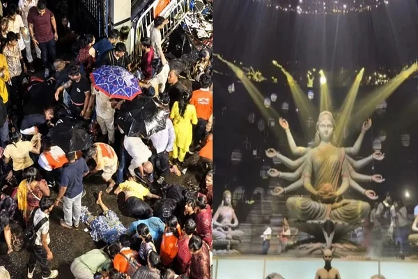 कोलकाता में दुर्गा पूजा पंडाल ढहने से हादसा